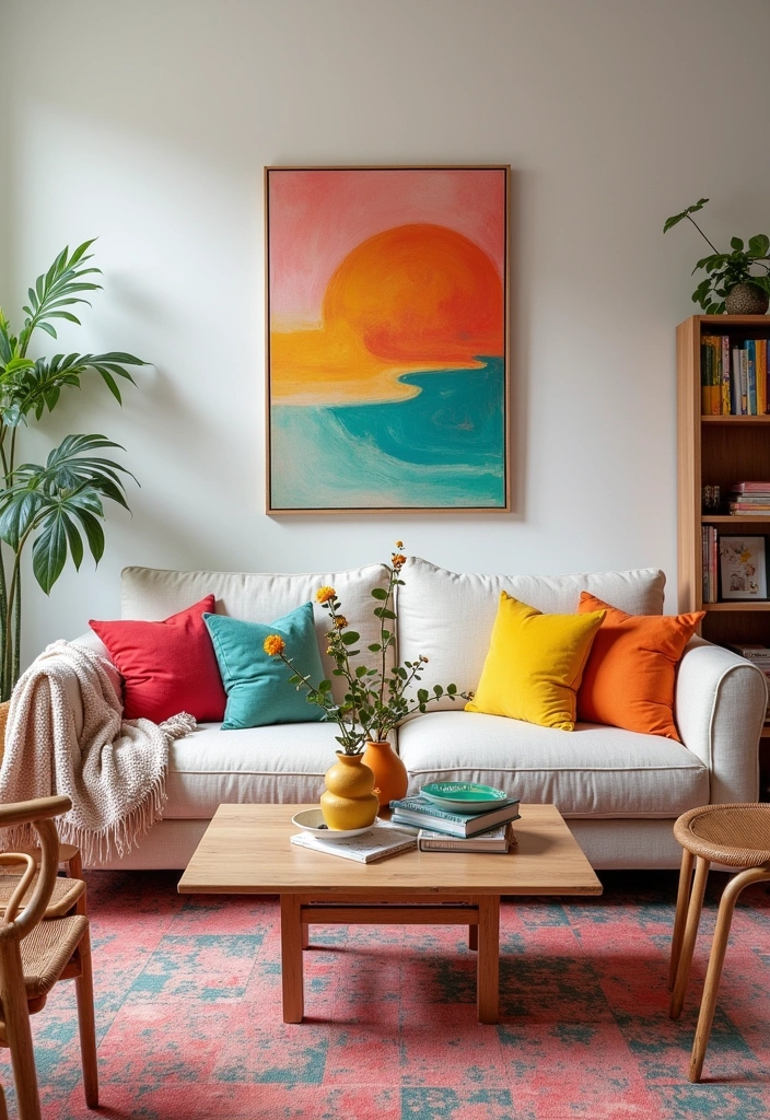 20 Living Room Ideas That Will Transform Your Space into a Cozy Haven (You Won't Believe #12!) - 18. Cozy Up with Colorful Accents