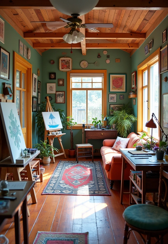 20 Stunning Bungalow Designs with Private Spaces That'll Make You Want to Move In! - 5. Artistic Sanctuary