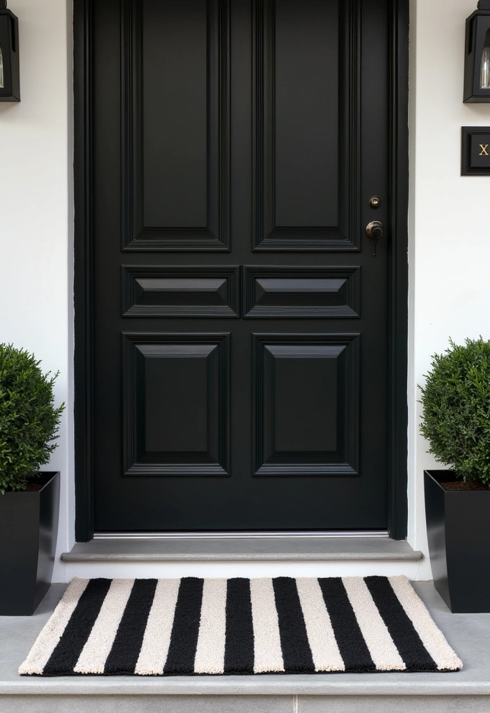 21 Decorative Doormats to Transform Your Entrance into a Welcoming Oasis! - 10. Classic Monochrome