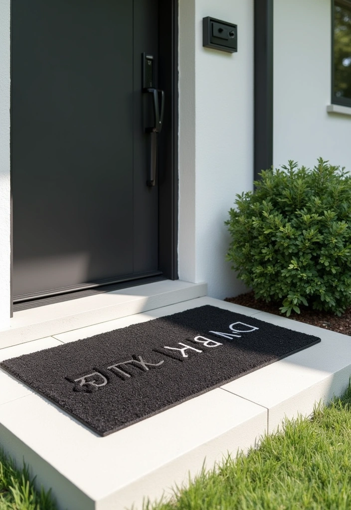 21 Decorative Doormats to Transform Your Entrance into a Welcoming Oasis! - 3. Minimalist Elegance