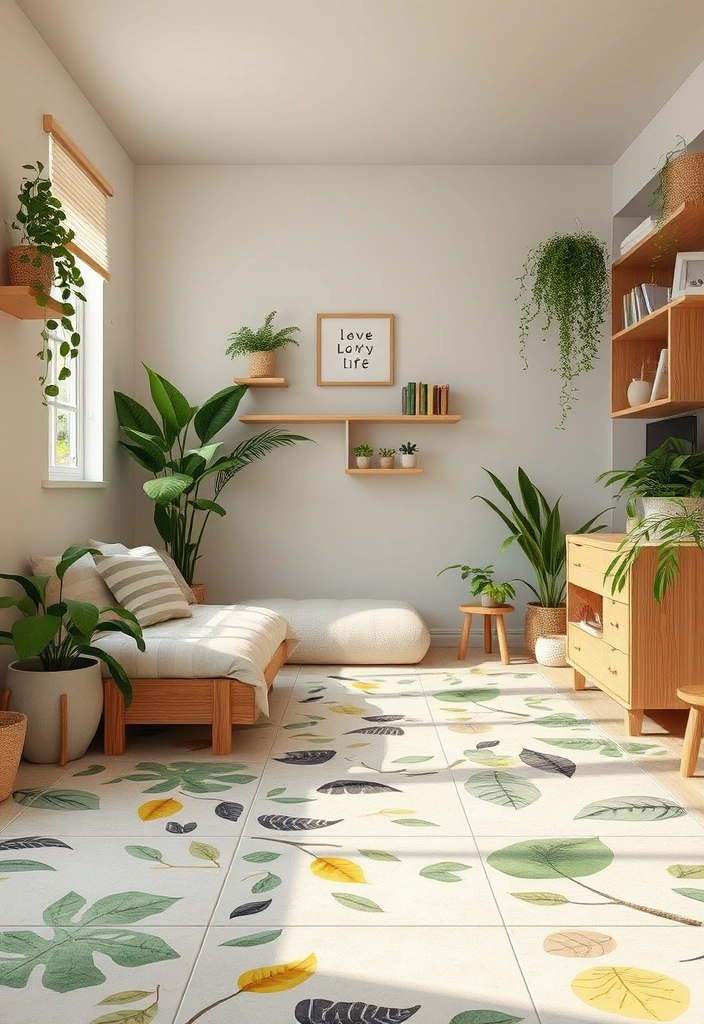 25 Enchanting Kids Room Tile Decor Ideas That'll Spark Their Imagination! - 11. Nature-Inspired Tiles