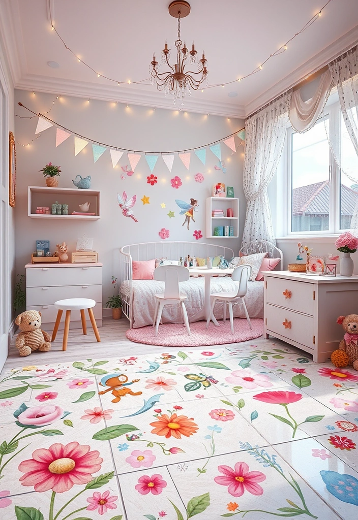 25 Enchanting Kids Room Tile Decor Ideas That'll Spark Their Imagination! - 18. Enchanted Fairy Garden