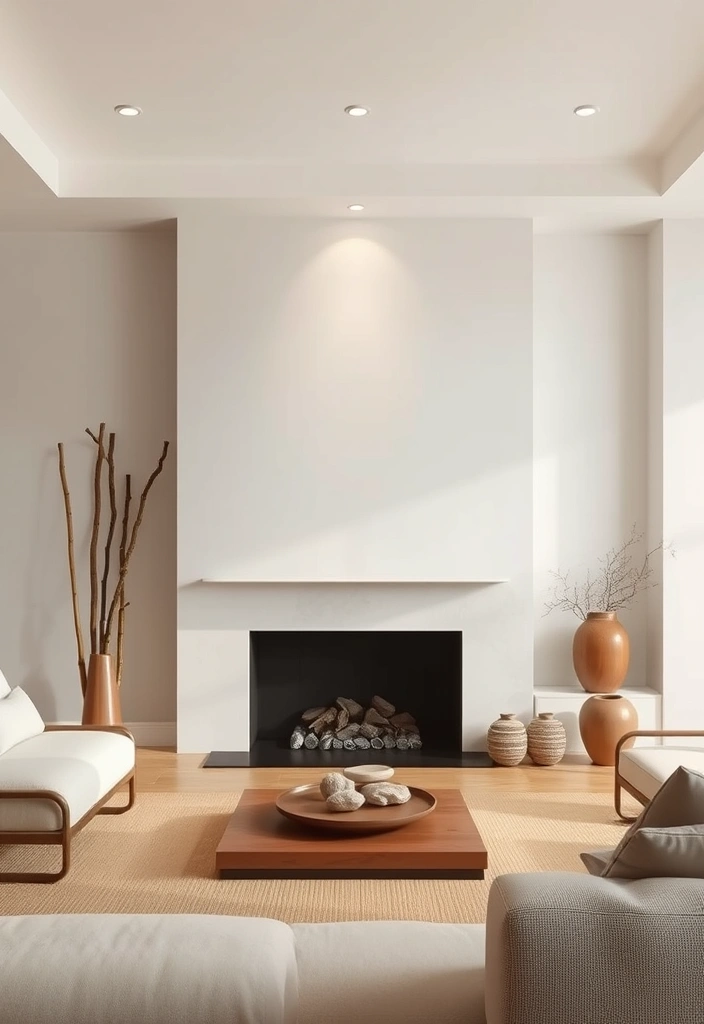 Transform Your Space: 28 Cozy Fireplace Ideas to Snuggle Up To! - 13. Zen Retreat with a Minimalist Fireplace