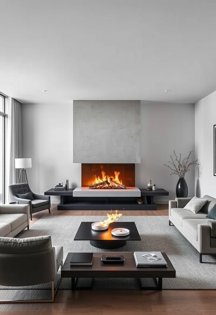 Transform Your Space: 28 Cozy Fireplace Ideas to Snuggle Up To! - 14. Artistic Expression with a Sculptural Fireplace