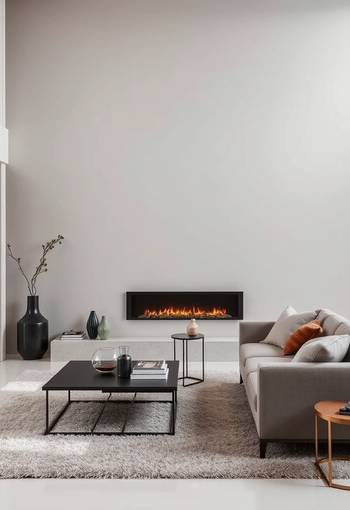 Transform Your Space: 28 Cozy Fireplace Ideas to Snuggle Up To! - 2. Modern Minimalism with a Linear Fireplace