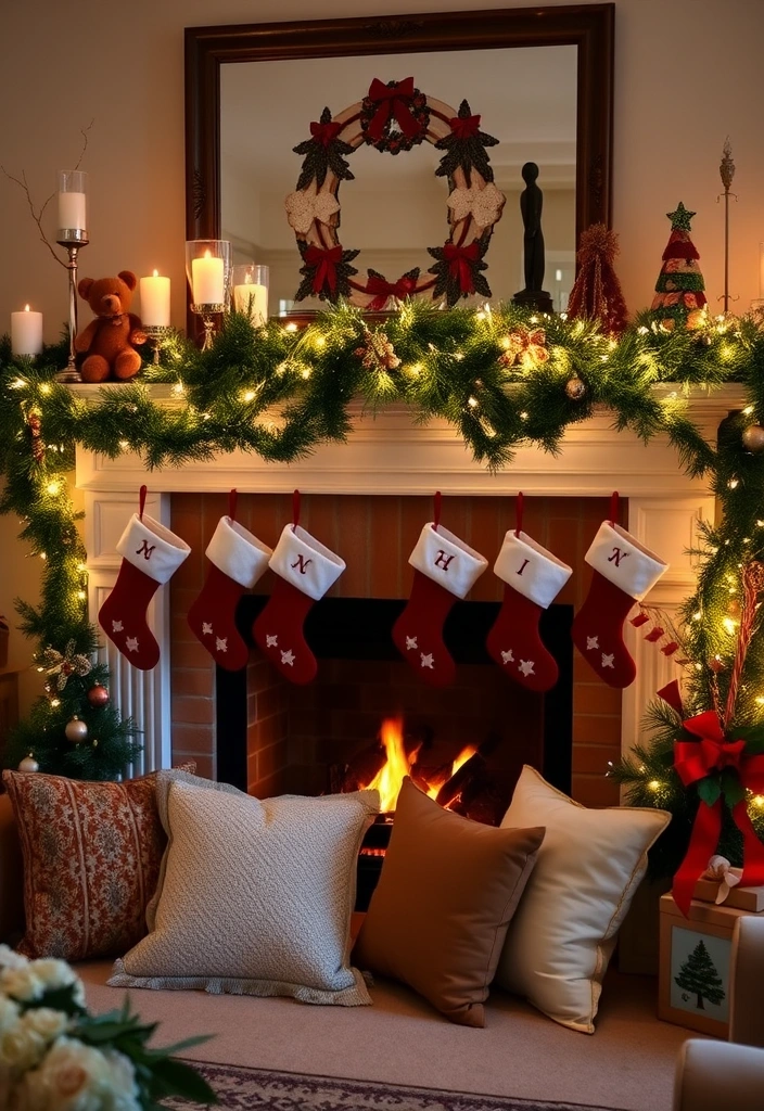 Transform Your Space: 28 Cozy Fireplace Ideas to Snuggle Up To! - 9. Seasonal Styling with a Festive Fireplace