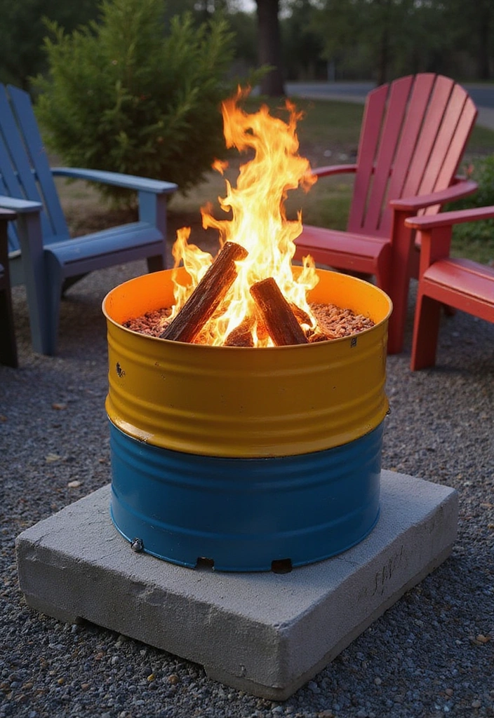 10 DIY Fire Pit Projects That Are So Simple, You'll Want to Start Tonight! - 2. Steel Drum Fire Pit