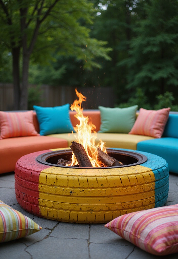 10 DIY Fire Pit Projects That Are So Simple, You'll Want to Start Tonight! - 6. Tire Fire Pit