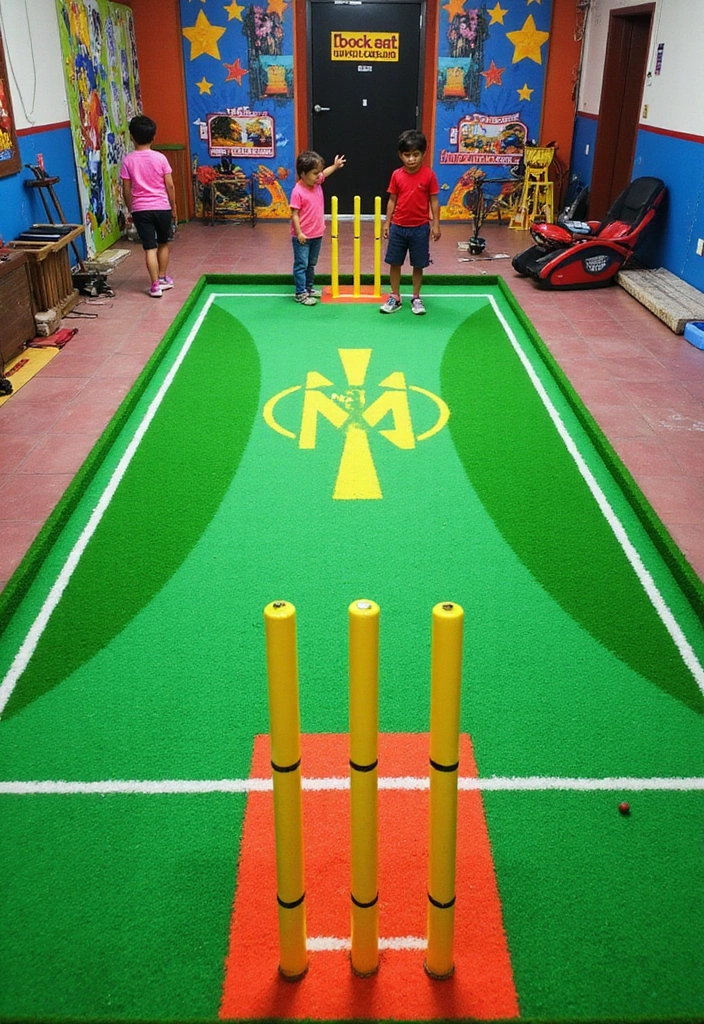 10 Inspiring Home Decor Ideas for a Cricket Play Area Your Kids Will Love! - 4. Fun Mini Pitch Design