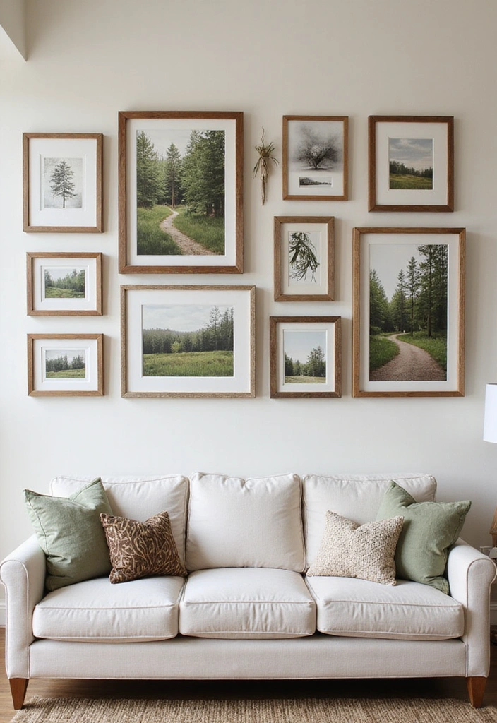 10 Rustic Decor Hacks That'll Bring Cabin Vibes Right to Your Living Room (You Won't Believe #5!) - 5. Create a Gallery Wall of Nature
