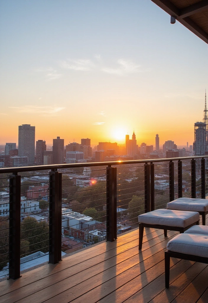 10 Sleek Cable Deck Railing Ideas That Will Elevate Your Outdoor Style! - 1. Minimalist Aluminum Frame with Cable Inserts