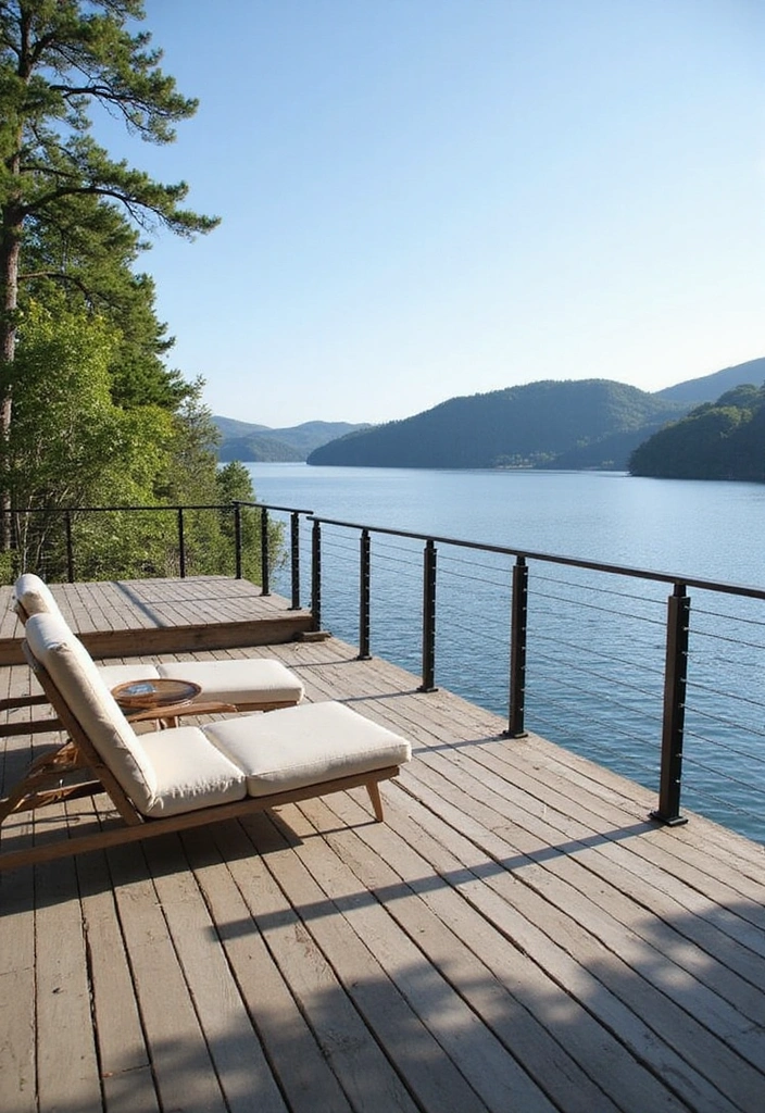 10 Sleek Cable Deck Railing Ideas That Will Elevate Your Outdoor Style! - 6. Floating Deck Railing Design