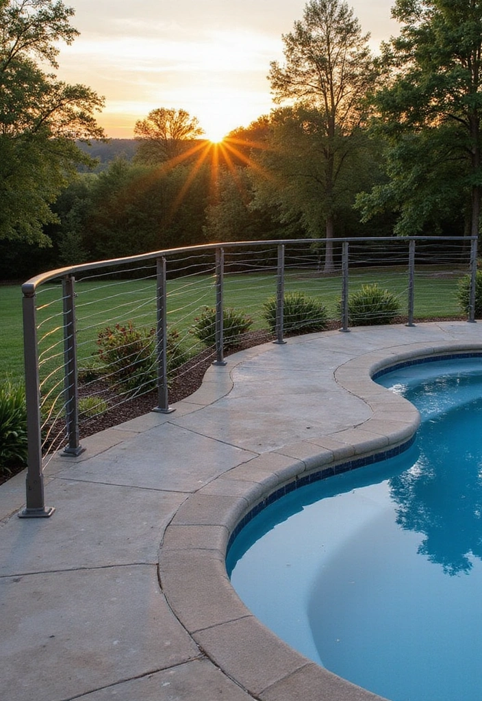 10 Sleek Cable Deck Railing Ideas That Will Elevate Your Outdoor Style! - 7. Curved Cable Railing Design