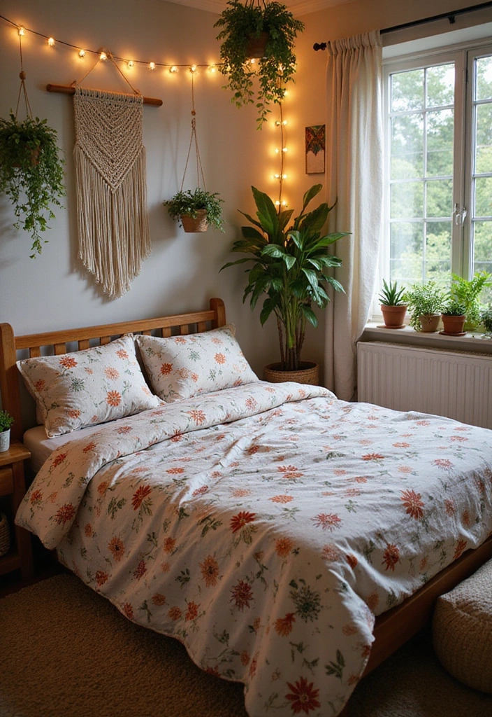 10 Stunning Flower Bedsheet Designs to Transform Your Bedroom into a Floral Paradise! - 1. Bohemian Charm