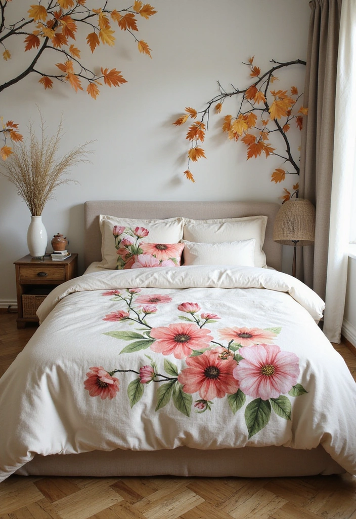 10 Stunning Flower Bedsheet Designs to Transform Your Bedroom into a Floral Paradise! - 10. Seasonal Blooms