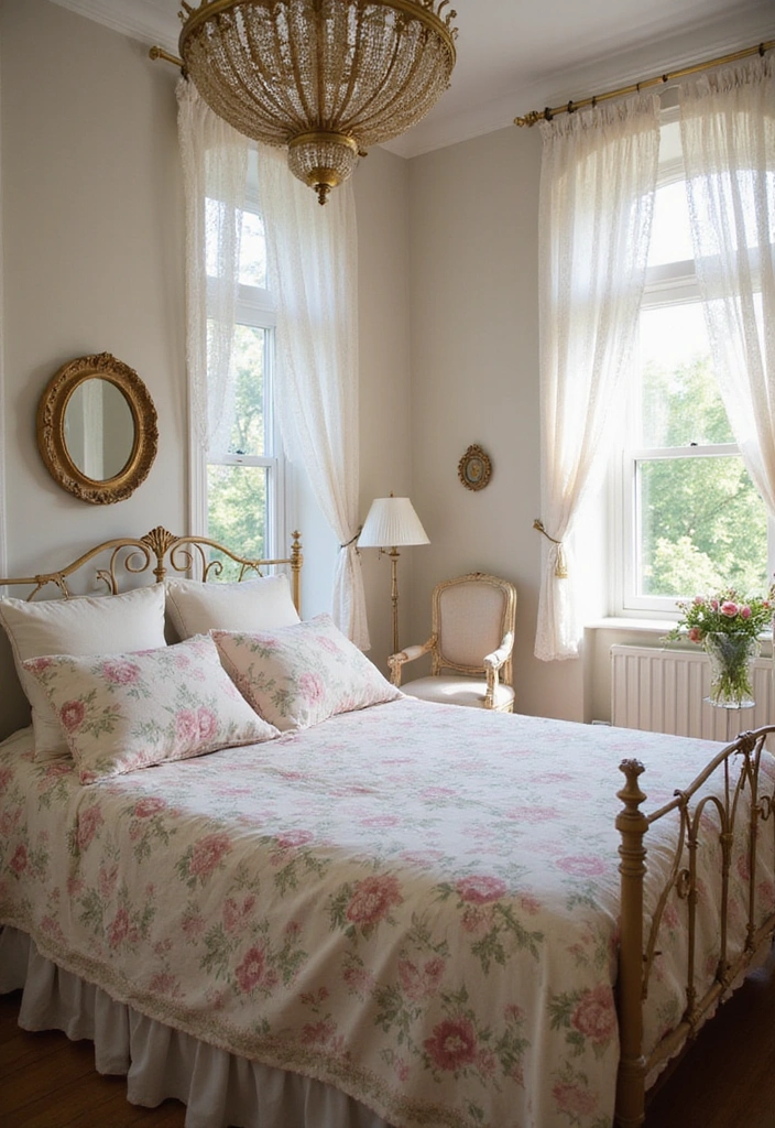 10 Stunning Flower Bedsheet Designs to Transform Your Bedroom into a Floral Paradise! - 2. Vintage Elegance