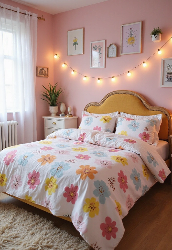 10 Stunning Flower Bedsheet Designs to Transform Your Bedroom into a Floral Paradise! - 5. Whimsical Fantasy