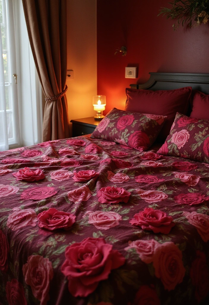 10 Stunning Flower Bedsheet Designs to Transform Your Bedroom into a Floral Paradise! - 8. Romantic Rose Garden