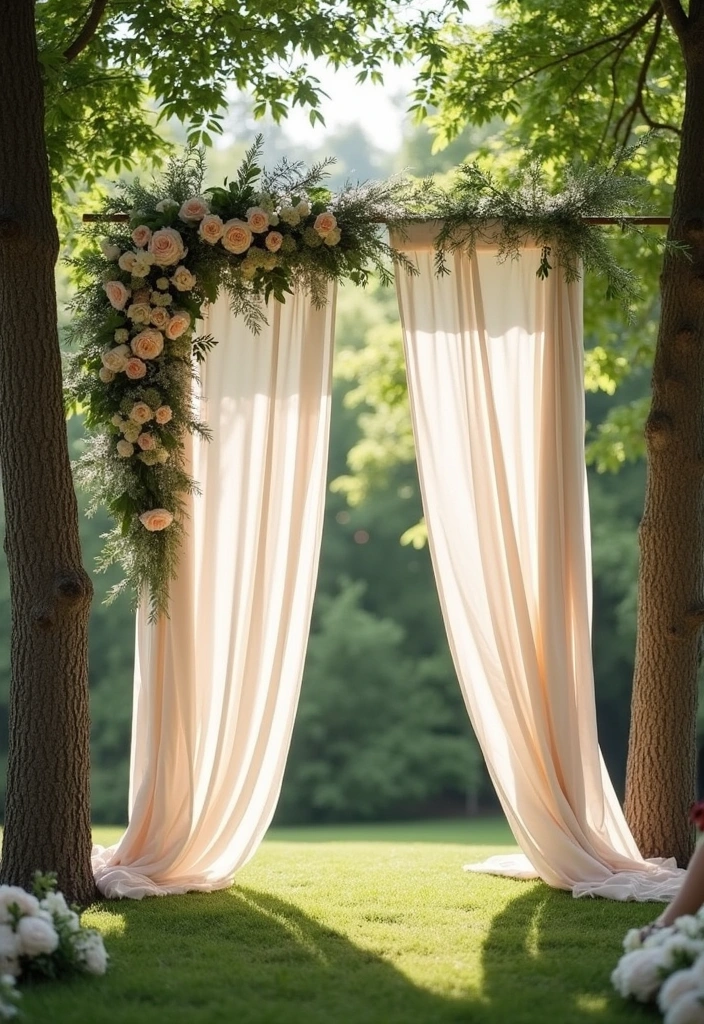 13 Eco-Friendly Wedding Decor Ideas That Are Beautiful and Budget-Savvy (Get Inspired by #9!) - 10. Fabric Backdrops