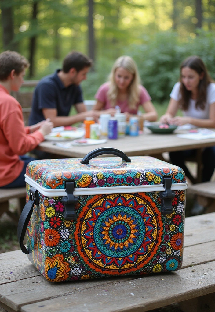 13 Epic Frat Cooler Ideas That'll Make Your Parties Legendary (You Won't Believe #7!) - 11. Painted Mandala Cooler
