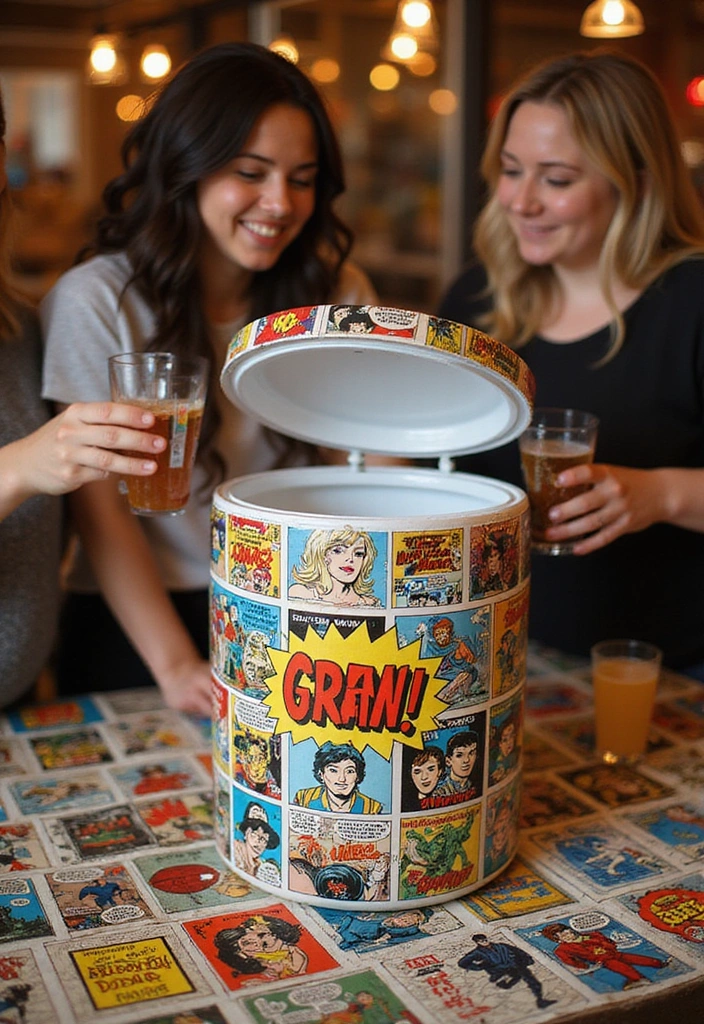 13 Epic Frat Cooler Ideas That'll Make Your Parties Legendary (You Won't Believe #7!) - 12. Vintage Comic Book Cooler