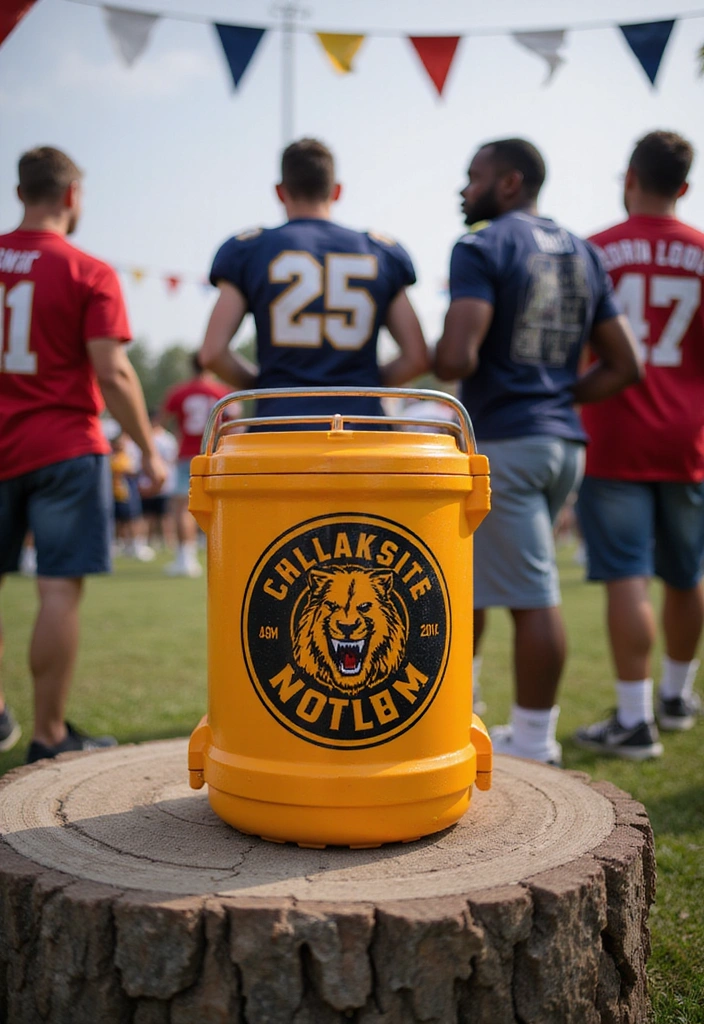 13 Epic Frat Cooler Ideas That'll Make Your Parties Legendary (You Won't Believe #7!) - 4. College Team Spirit Cooler