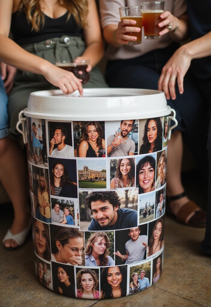 13 Epic Frat Cooler Ideas That'll Make Your Parties Legendary (You Won't Believe #7!) - 7. Custom Photo Collage Cooler