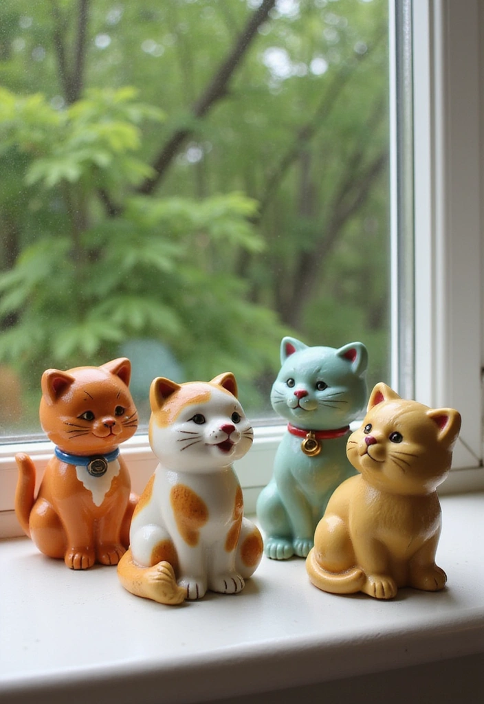 14 Adorable DIY Ceramic Animal Figurines That’ll Add Charm to Any Room (Watch Out for #6!) - 3. Charming Cat Figurines