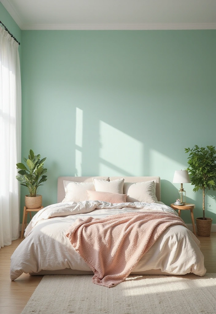 14 Boho Bedroom Decor Ideas That Will Make You Feel Like You're on a Permanent Vacation! - 10. Soft Pastels for a Calming Effect