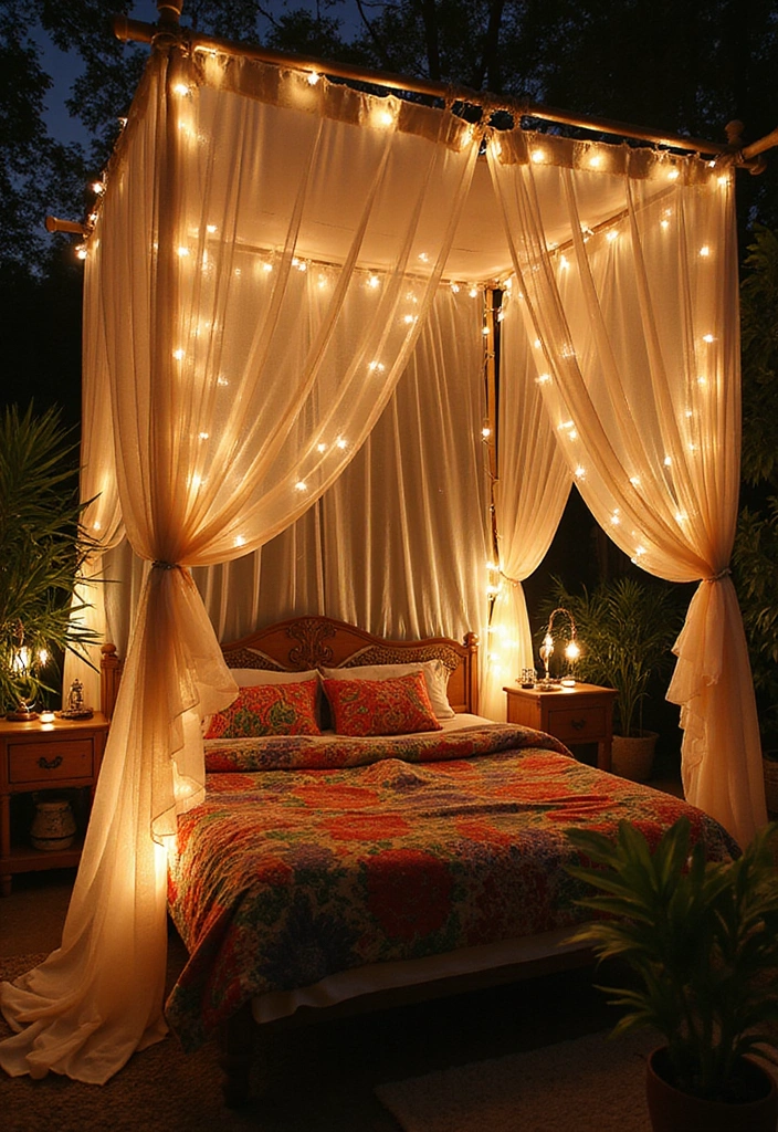 14 Boho Bedroom Decor Ideas That Will Make You Feel Like You're on a Permanent Vacation! - 11. Canopy Beds for a Dreamy Retreat