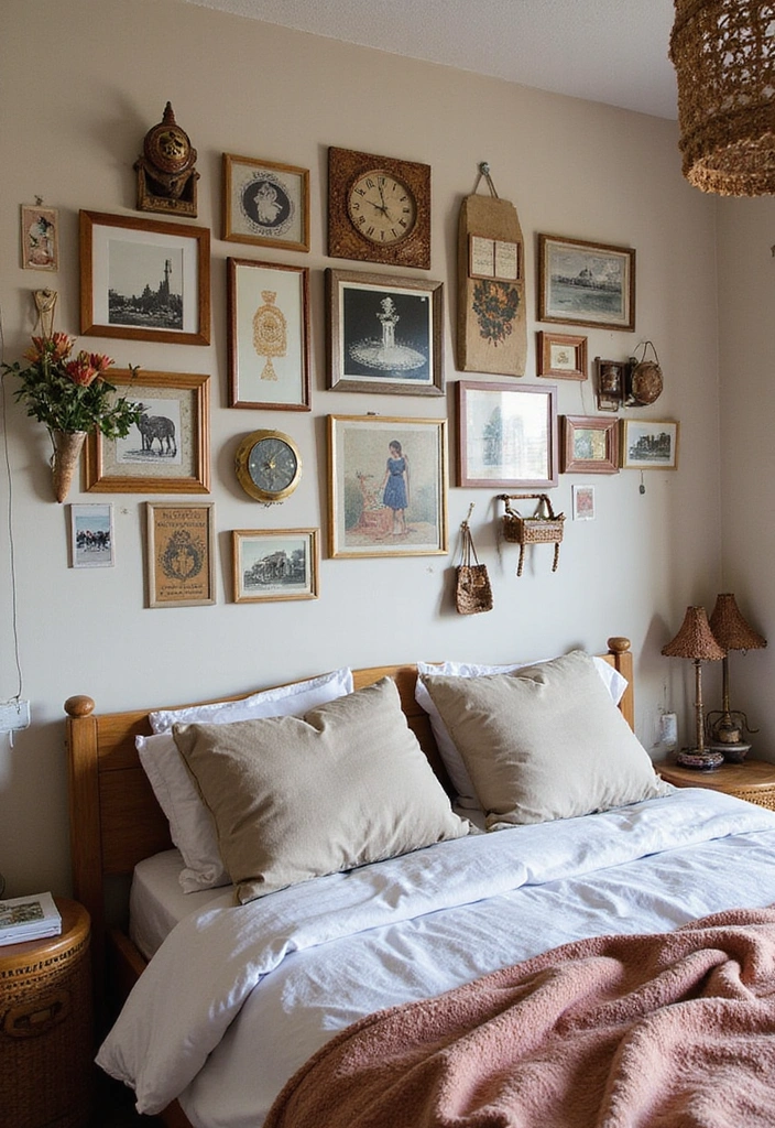14 Boho Bedroom Decor Ideas That Will Make You Feel Like You're on a Permanent Vacation! - 9. Personal Touches with Travel Souvenirs