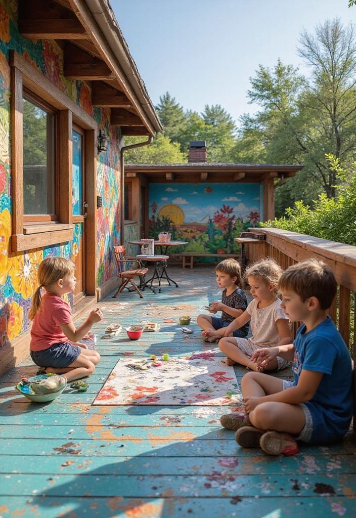 14 Family-Friendly Low Deck Designs That Are Safe and Fun for Everyone! - 10. Artistic Deck Design