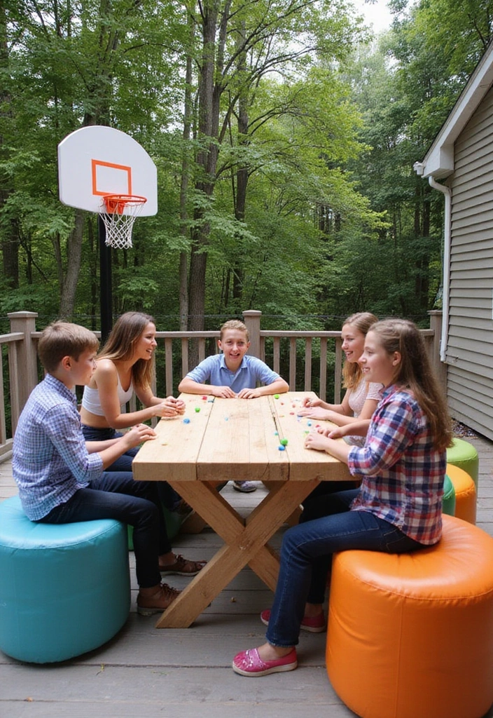 14 Family-Friendly Low Deck Designs That Are Safe and Fun for Everyone! - 9. Family Game Deck