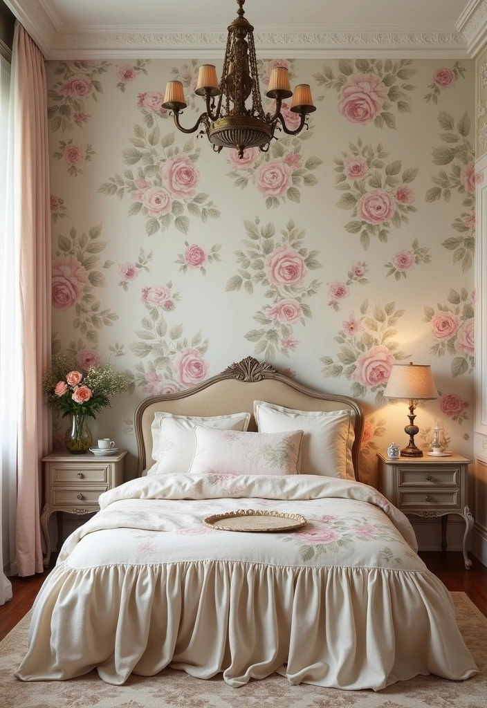 15 Bright and Cheerful Spring Bedroom Wallpapers You Won't Believe Exist! - 7. Vintage Floral Patterns