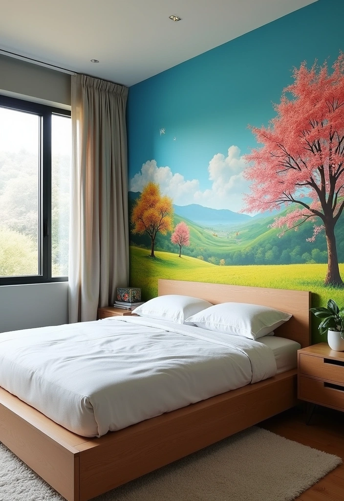 15 Bright and Cheerful Spring Bedroom Wallpapers You Won't Believe Exist! - 8. Artistic Murals