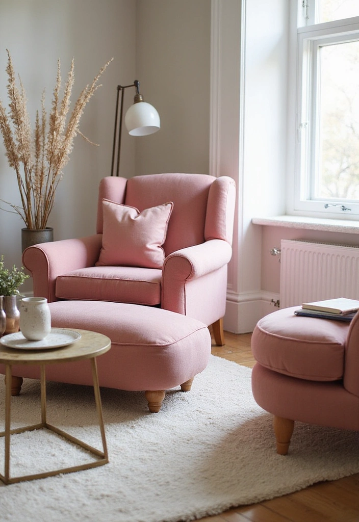 15 Cozy Living Room Ideas with Pink Decor That'll Make You Say 'Wow!' - 8. Pink Upholstered Furniture
