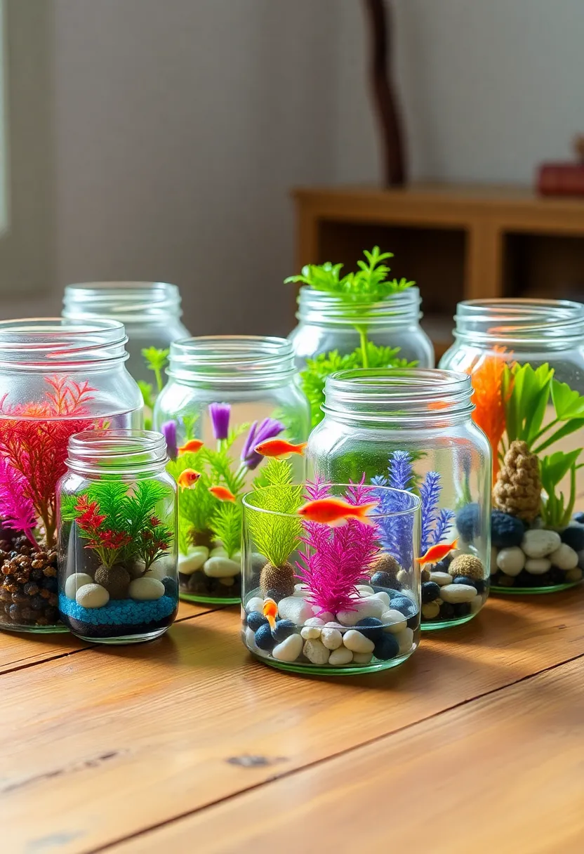 15 DIY Aquarium Projects That Are So Easy, You'll Want to Start Today! - 1. Upcycled Glass Jar Aquariums