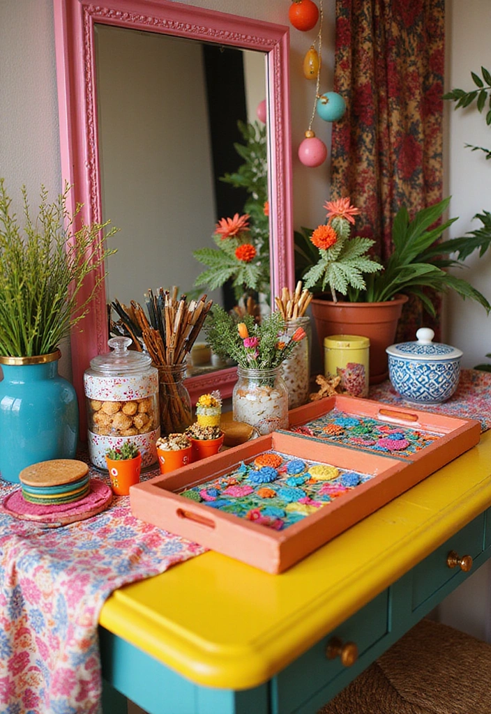 15 Stunning Dressing Table Decor Ideas That'll Transform Your Space (Wait Till You See #8!) - 5. Colorful and Playful
