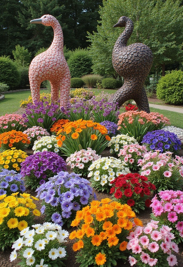 15 Stunning Flower Bed Designs That Will Transform Your Garden into a Paradise! - 11. Artistic Flower Bed
