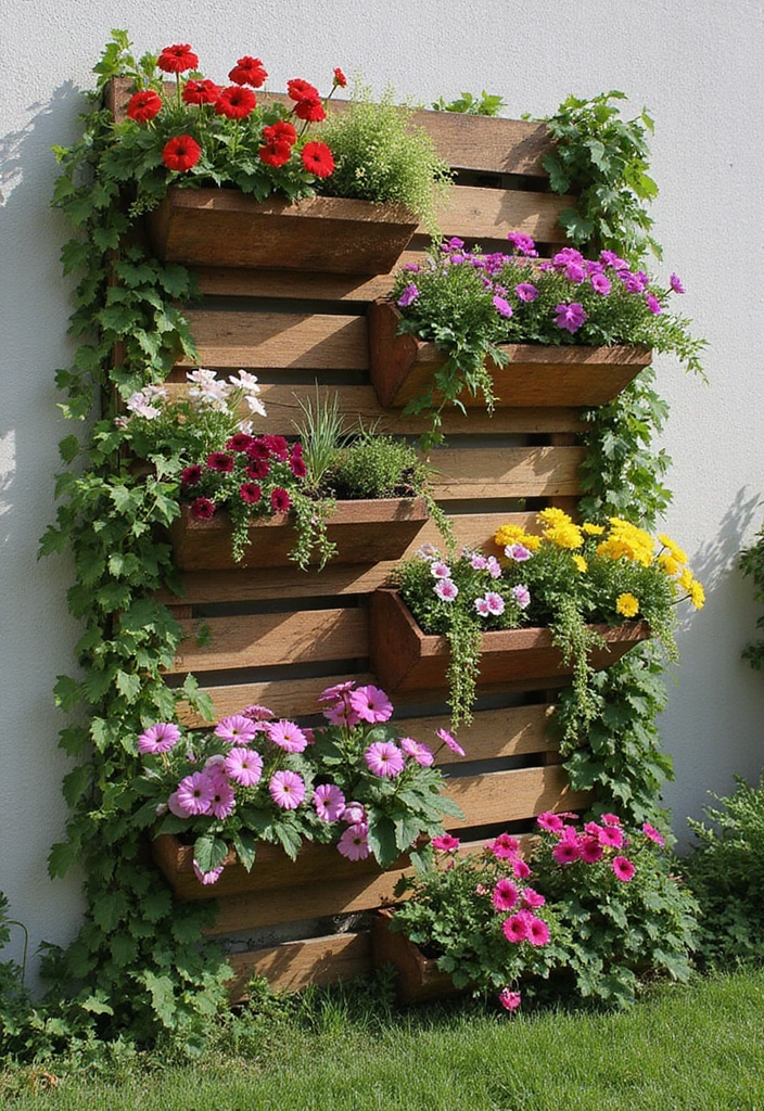 15 Stunning Flower Bed Designs That Will Transform Your Garden into a Paradise! - 5. Vertical Flower Bed