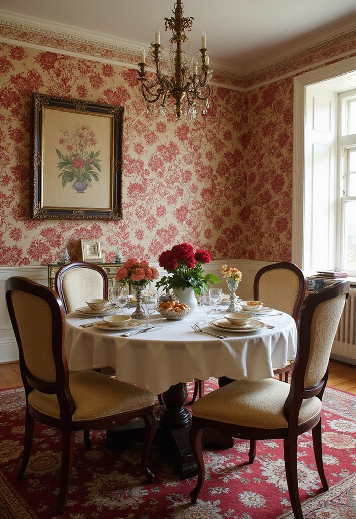 17 Accent Wall Ideas That'll Make You Say 'WOW!' (You’ll Want to Copy #5!) - 8. Vintage Wallpaper