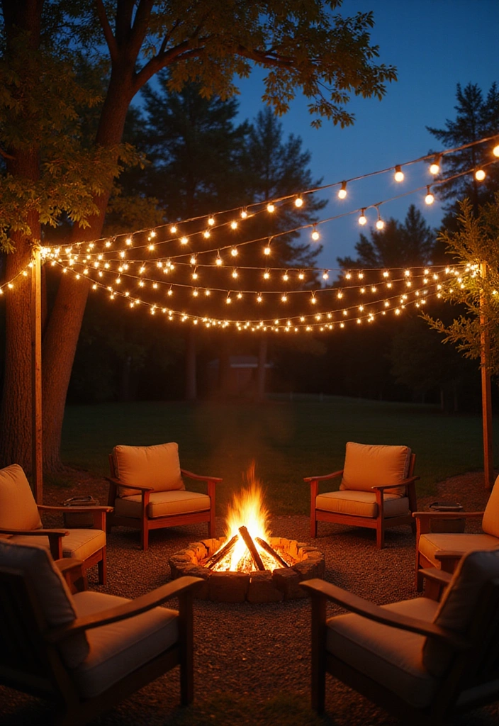 18 Bonfire Lighting Hacks That'll Set the Perfect Mood for Your Garden Parties (Tip #9 is a Game Changer!) - 5. String Lights Overhead