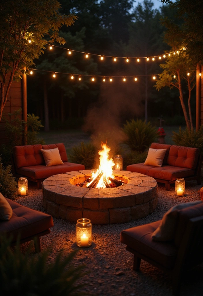 18 Magical Outdoor Lighting Ideas to Illuminate Your Front Yard Like Never Before! - 10. Fire Pit Lighting