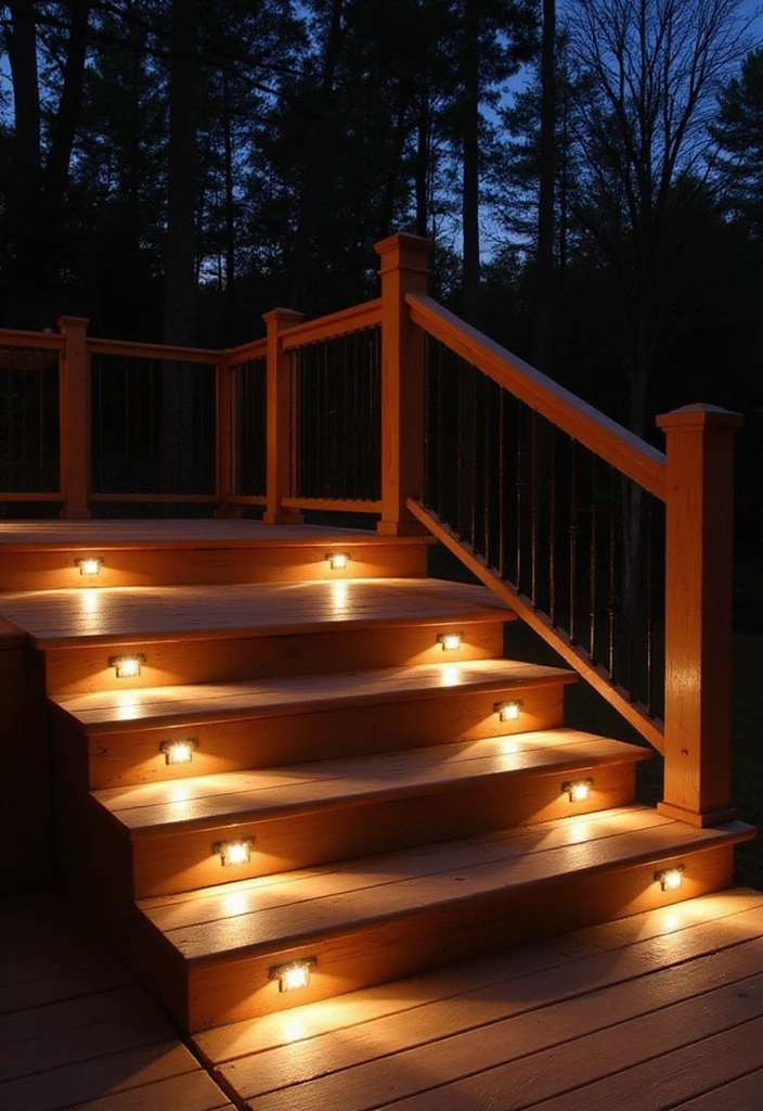 18 Magical Outdoor Lighting Ideas to Illuminate Your Front Yard Like Never Before! - 14. Integrated Deck Lighting