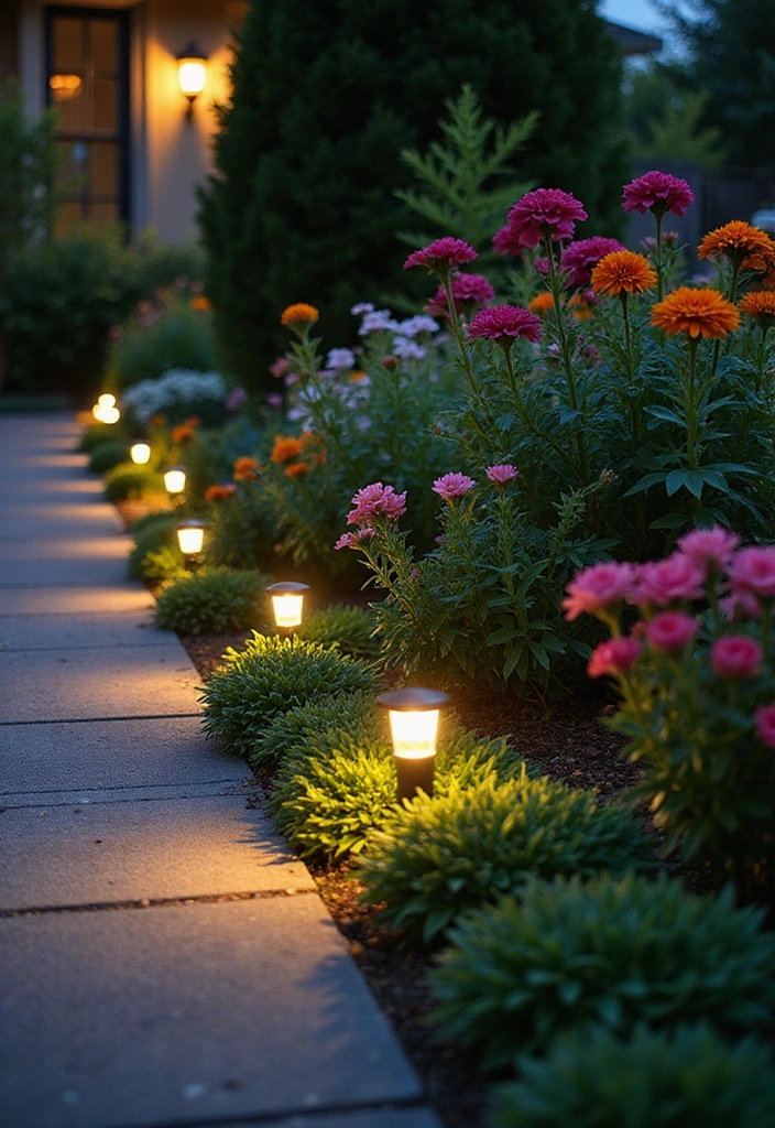 18 Magical Outdoor Lighting Ideas to Illuminate Your Front Yard Like Never Before! - 17. Illuminated Garden Borders