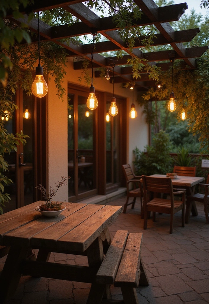 18 Magical Outdoor Lighting Ideas to Illuminate Your Front Yard Like Never Before! - 6. Vintage Edison Bulb Fixtures