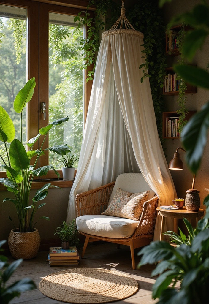 21 Outdoor Spaces That'll Make You Want to Live Outside (Mosquito Nets Included!) - 13. Nature-Inspired Reading Nook