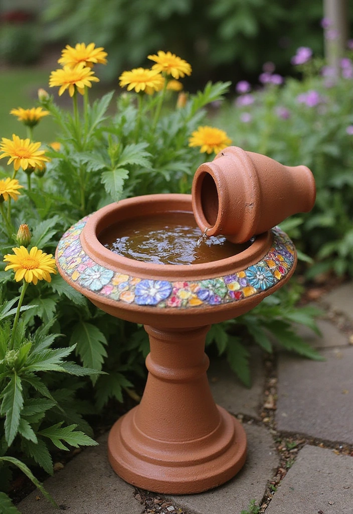 10 Creative Bird Bath Designs You Can Make at Home (Your Feathered Friends Will Thank You!) - 4. Terracotta Pot Bird Bath