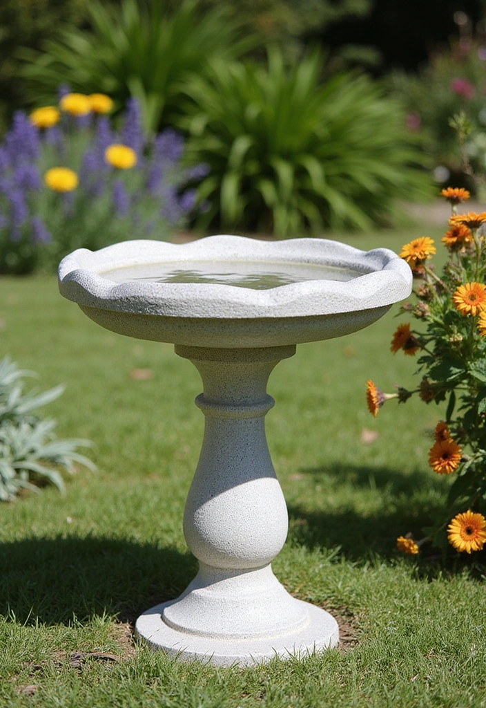 10 Creative Bird Bath Designs You Can Make at Home (Your Feathered Friends Will Thank You!) - 6. Concrete Bird Bath