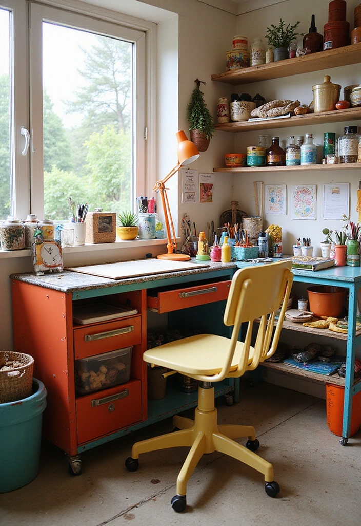 10 Ingenious Small Tool Chairs That Will Transform Your Workspace (You Won't Believe #5!) - 4. The Colorful Rolling Tool Cart Chair